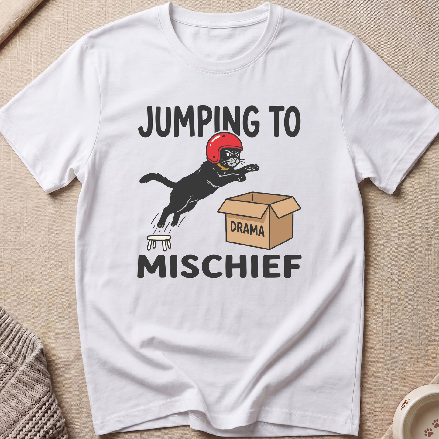 Jumping to Mischief Cat T-Shirt