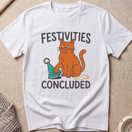 Festivities Concluded Cat T-Shirt