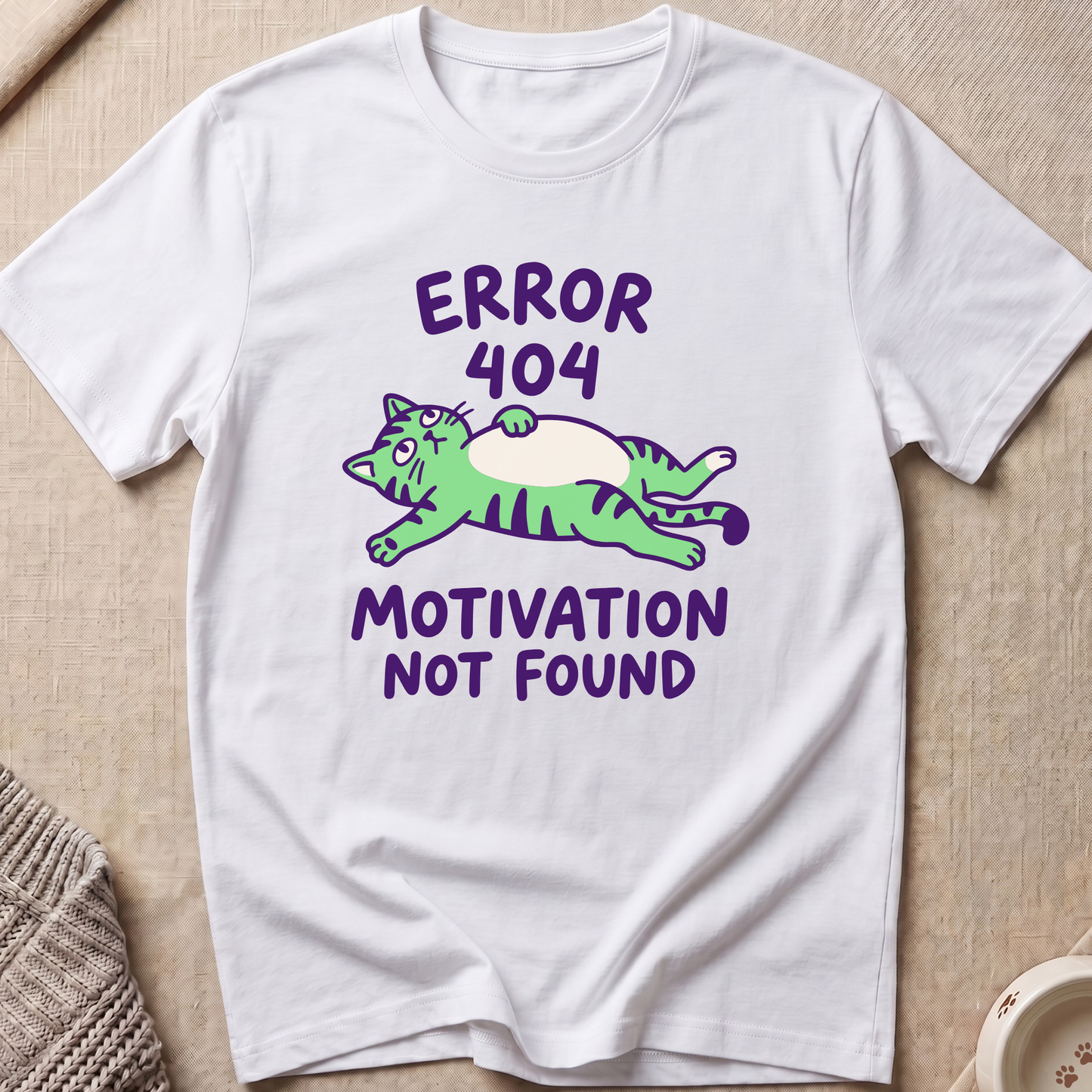 Motivation Not Found Cat T-Shirt