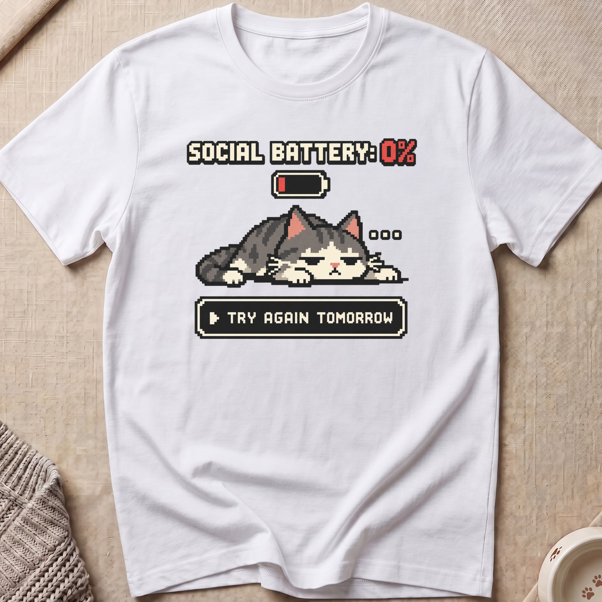 Social Battery 0 % T-Shirt