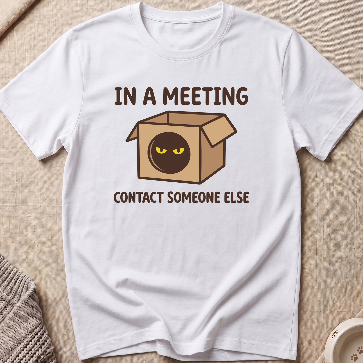 In A Meeting Snarky Cat T-Shirt