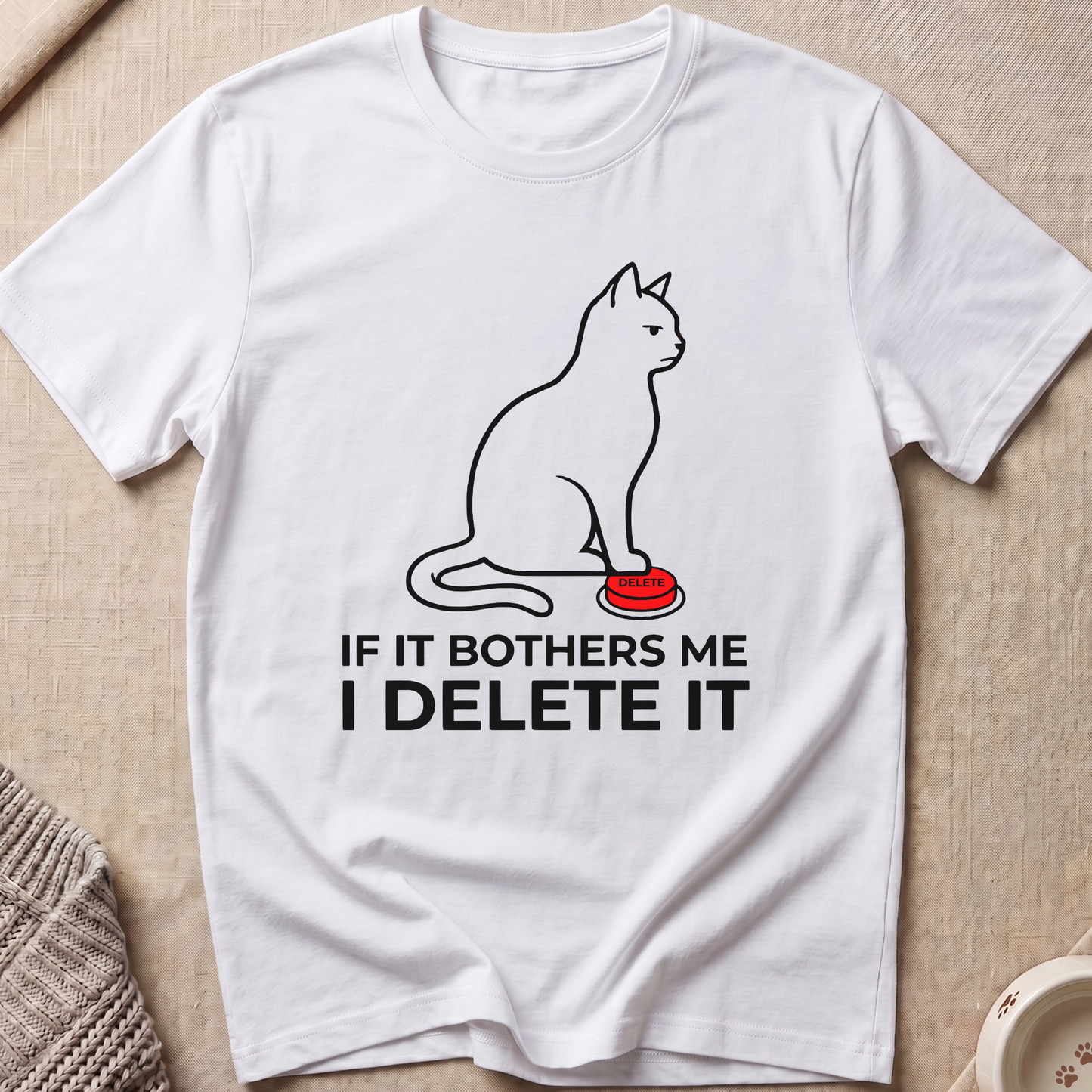 Delete Button Snarky Cat T-Shirt