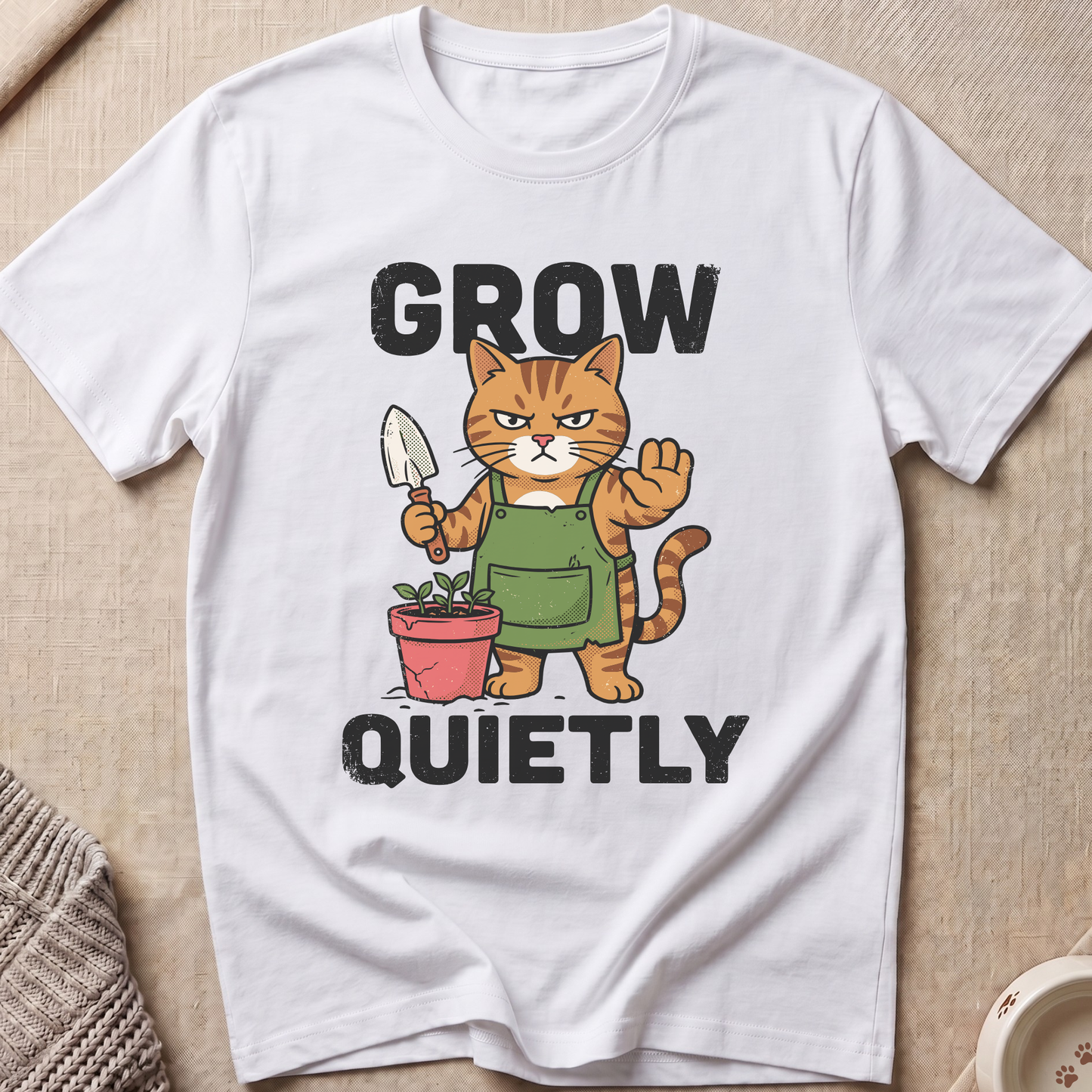 Grow Quietly Snarky Cat T-Shirt