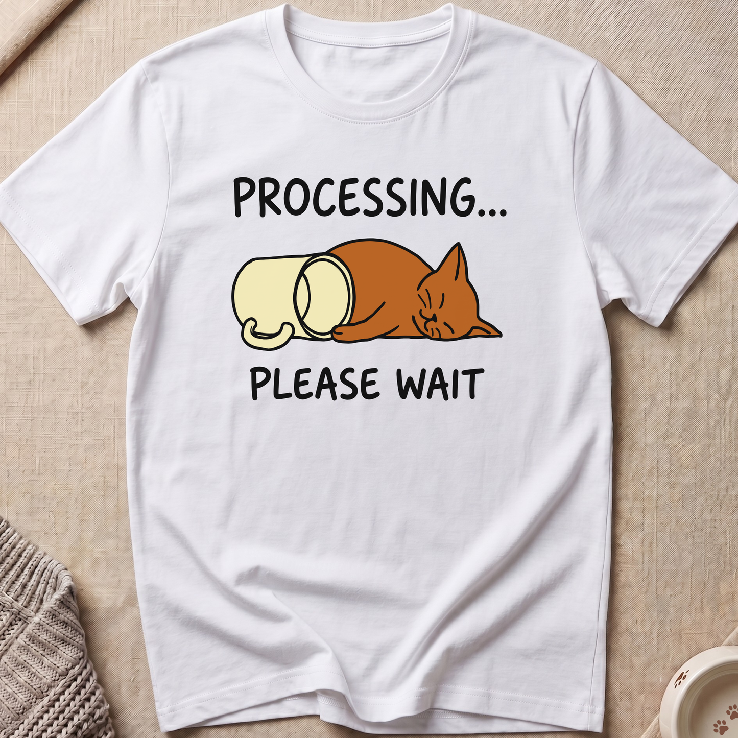 Processing Please Wait Cat T-Shirt